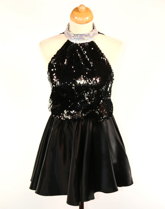 Black Satin Circle Skirts