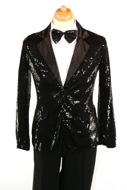 Black Sequin Blazer Jackets