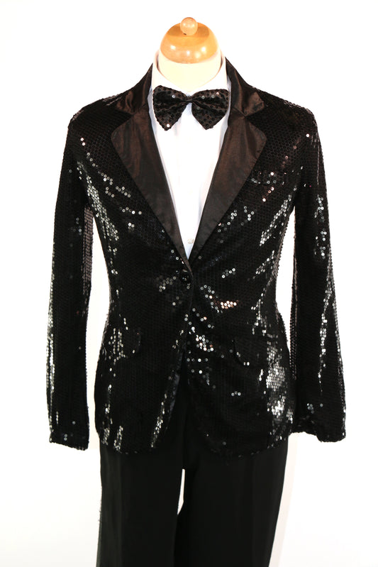 Black Sequin Blazer Jackets