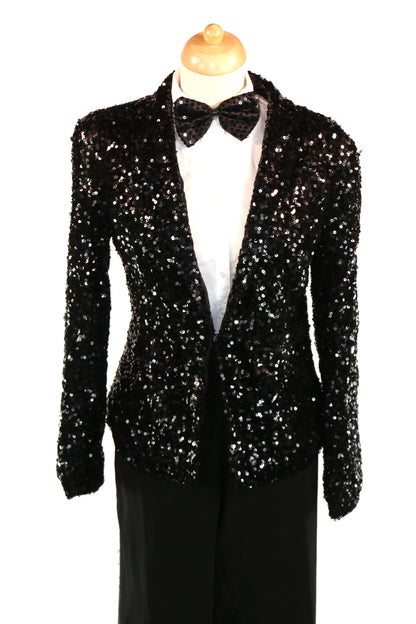 Black Sequin Blazer Jackets