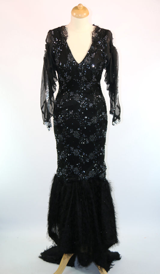 Black Sequin Evil Queen Dress Panto Deluxe