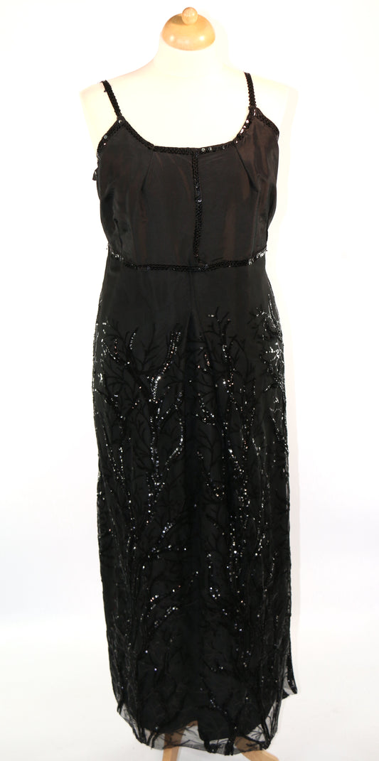 Black Sequin Tree Norma Dress
