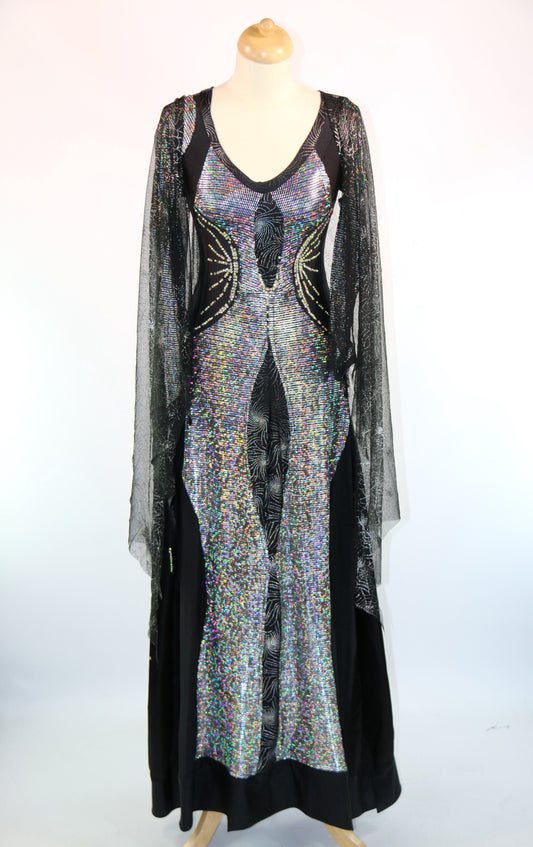 Black Silver Web Witch Dress Panto Deluxe
