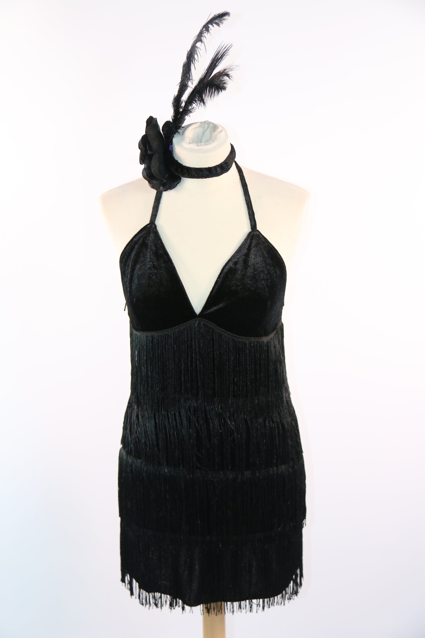 Black Velvet Flapper Dress