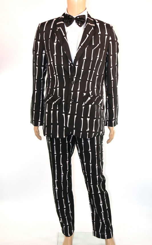 Black White Skeleton Bones Suit