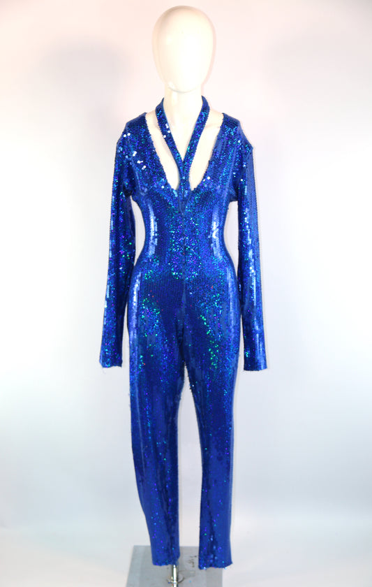 Blue Sequin Diva Full Bodysuit