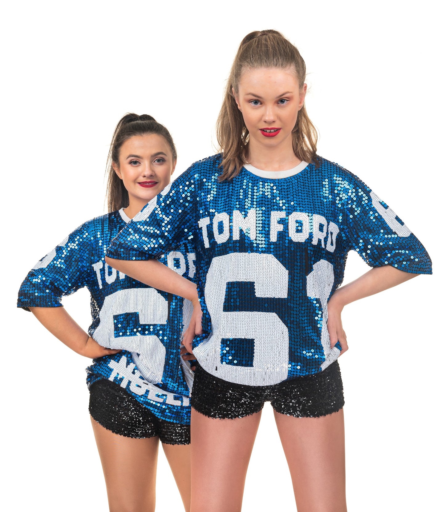 Blue White Tom Ford Hip Hop Tops