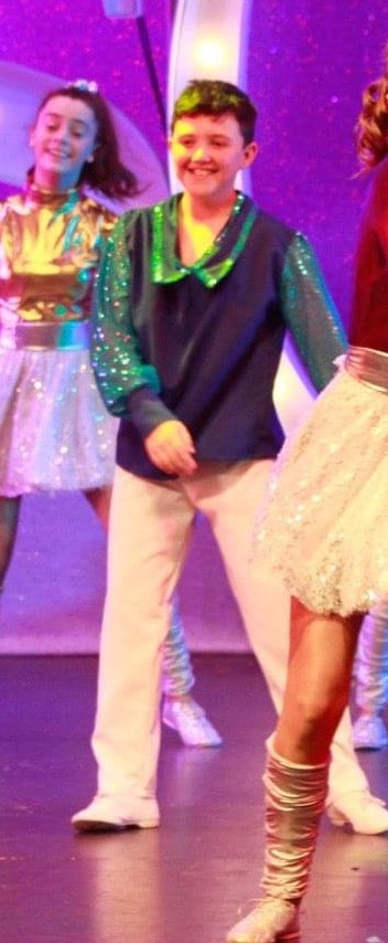 Blue Suiting Sequin Sleeve Shirt