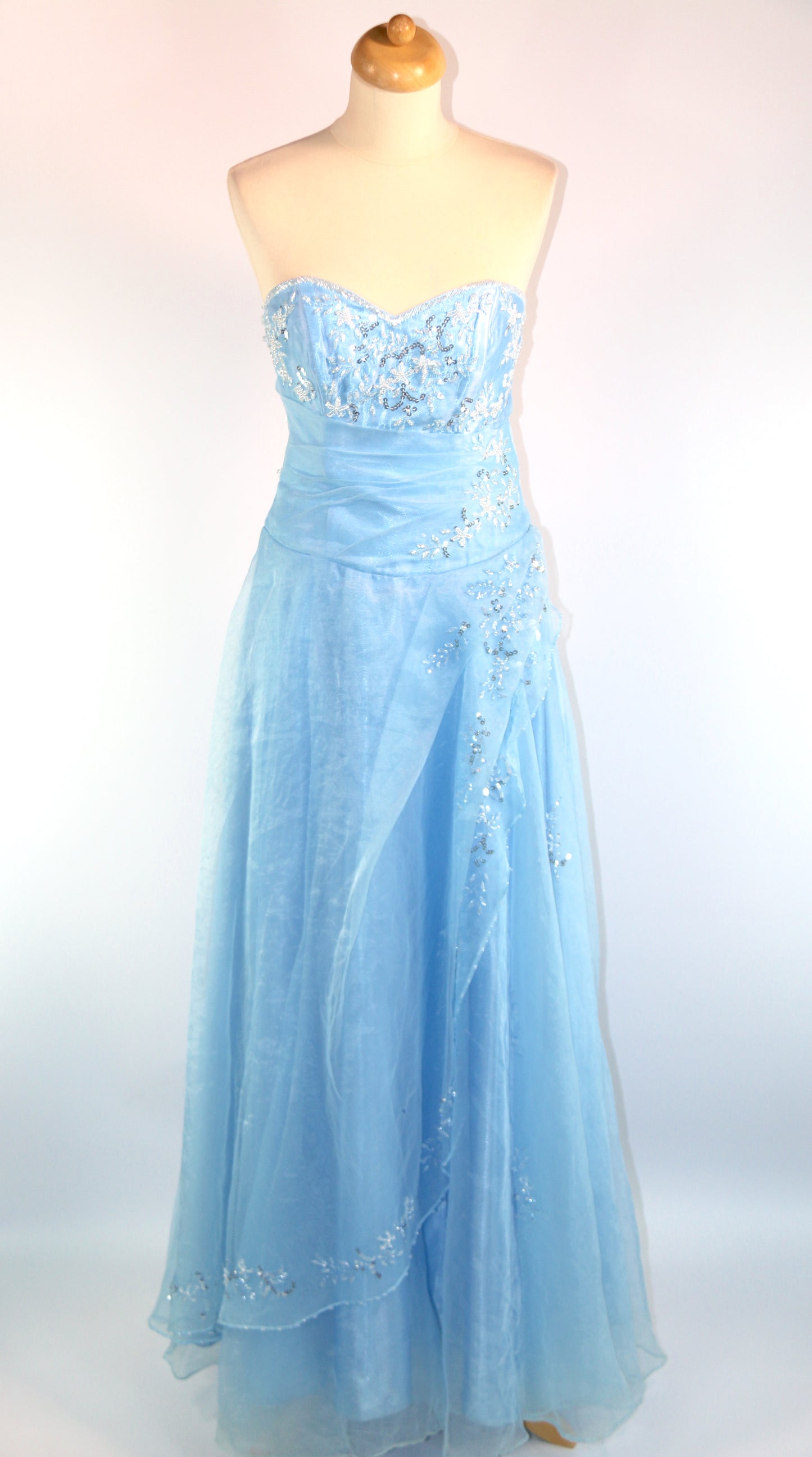 Blue Sweetheart Layered Ballgown