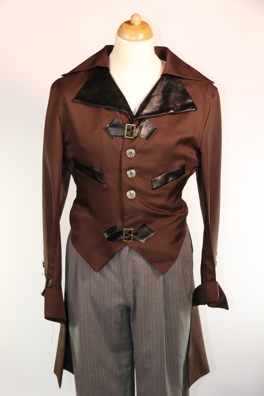 Brown Black Stripe Gothic Tailcoat