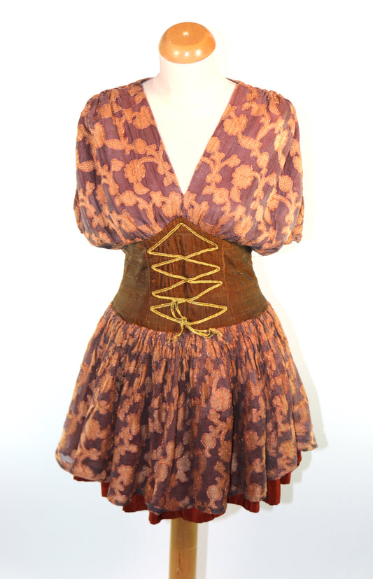 Brown Celtic Peasant Dress