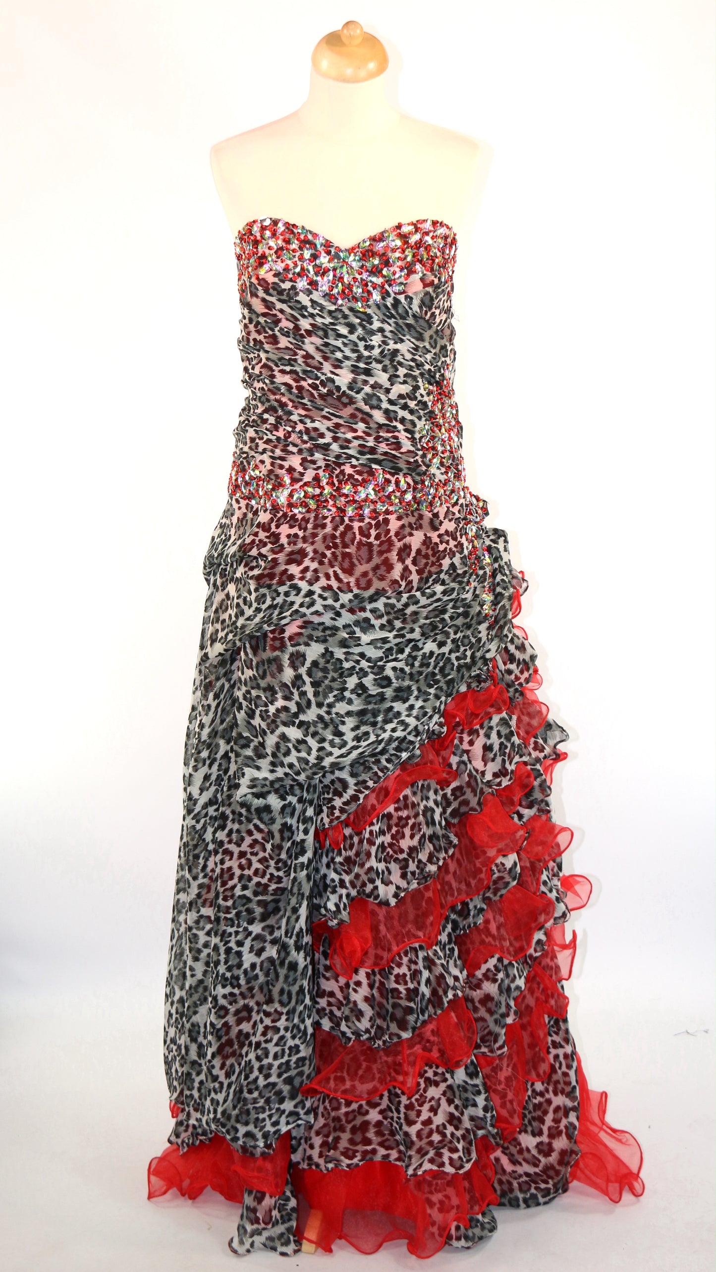 Buffy Dame Red Black Cheetah Dame Dress