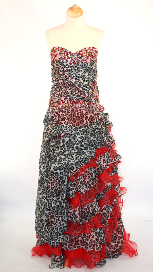 Buffy Dame Red Black Cheetah Dame Dress