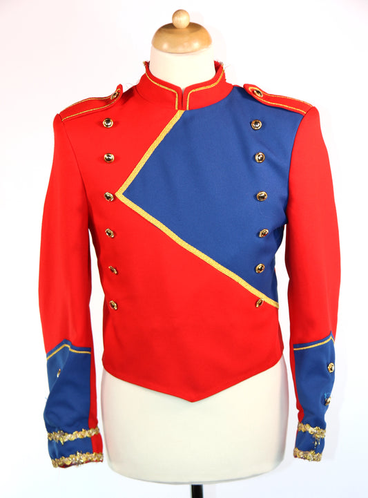 Buttons Red Blue Top Trousers Suit