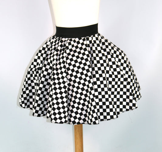 Black White Checkerboard Skirt