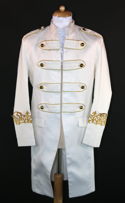 Cream Gold Military Frock Coat Panto Deluxe