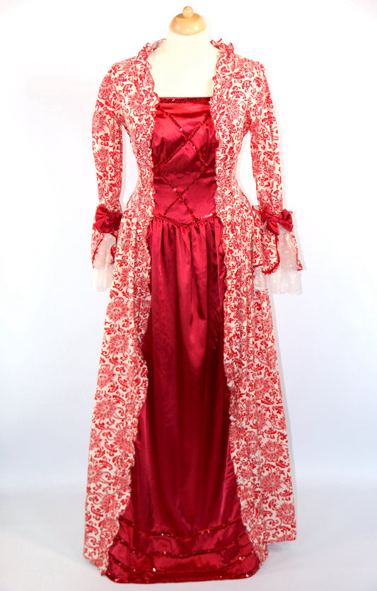 Cream Red Traditional Queen Gown