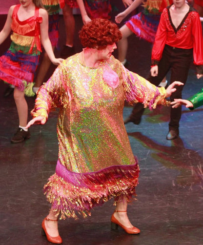Gold Sequin Fringe Edna Dress