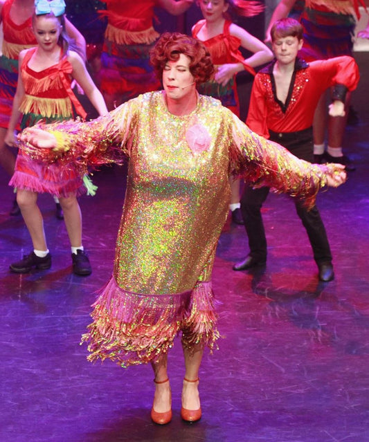 Gold Sequin Fringe Edna Dress