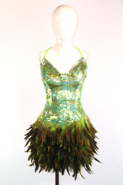 Various Sequin Feather Iconic Ballroom Deluxe Dress