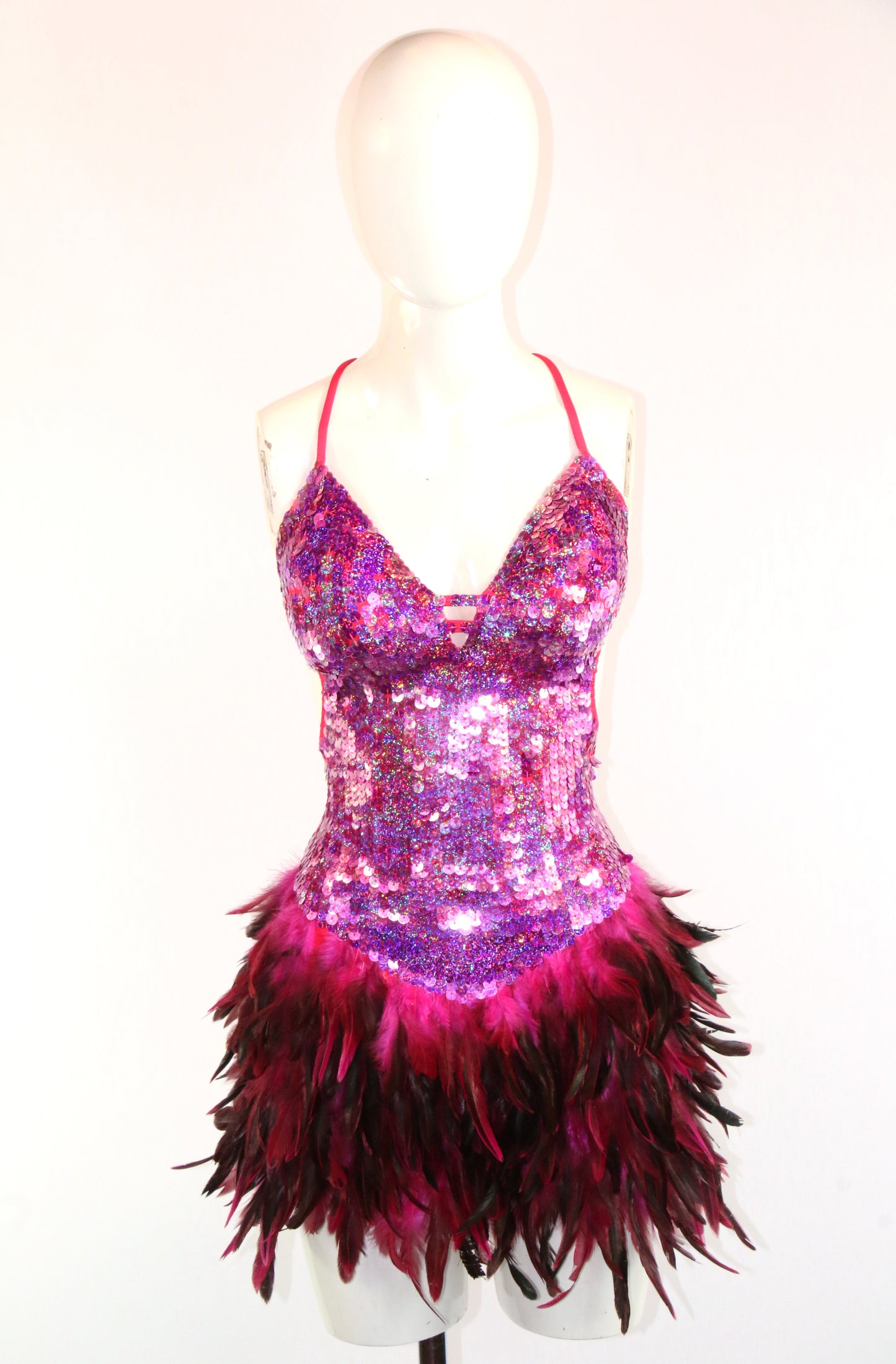 Various Sequin Feather Iconic Ballroom Deluxe Dress