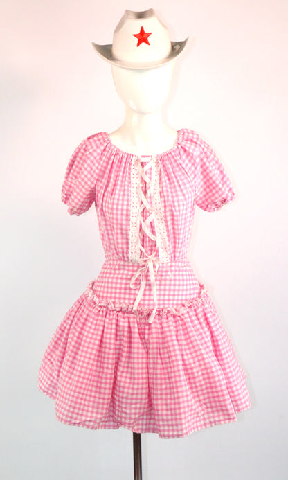 Gingham Western Short Cowgirl Dresses