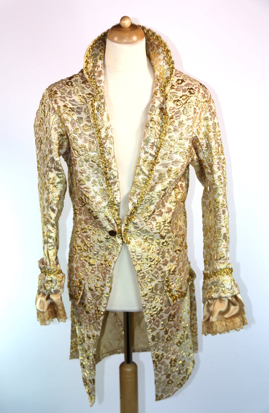 Gold Cream Keith Brocade Court Coat Panto Deluxe