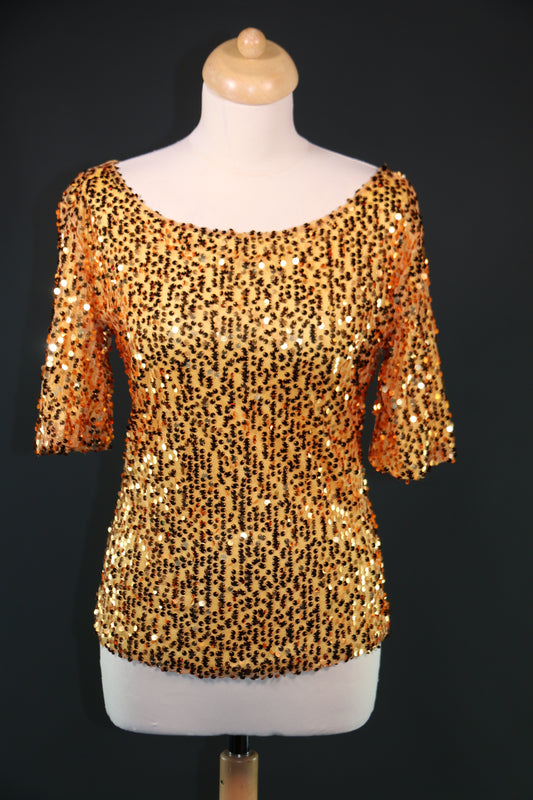 Gold Sequin Hip-Hop Tops