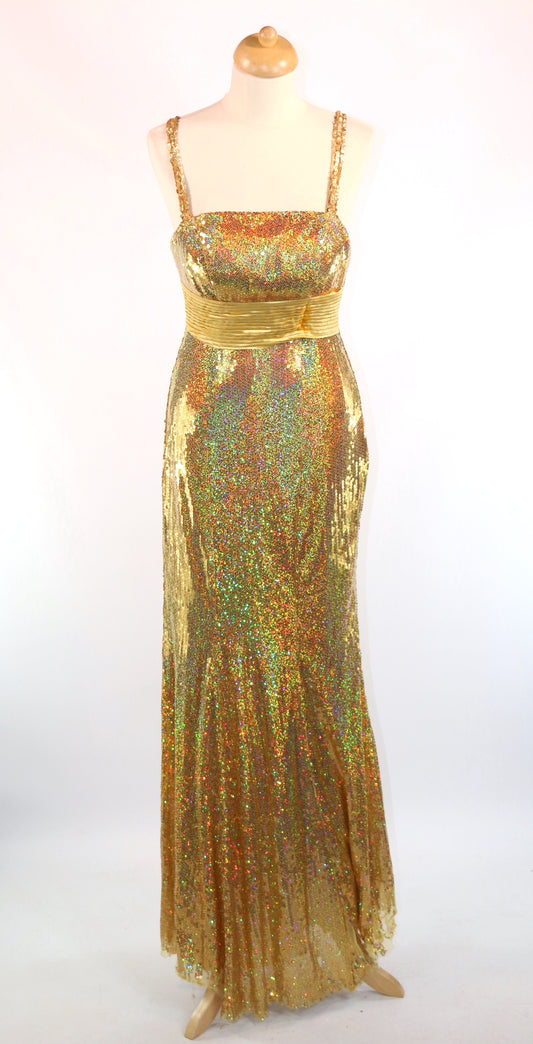 Gold Sequin Evening Gown