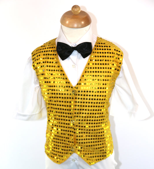 Gold Showbiz Sequin Waistcoat