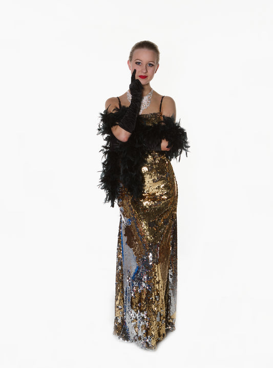 Gold Silver Reversible Sequin Diva Dress
