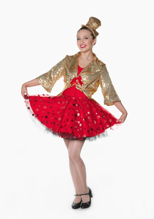Gold Sequin Tails Lycra Back
