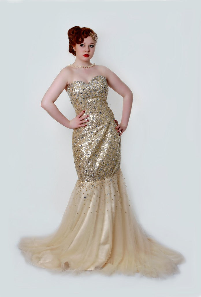 Gold Sweetheart Corset Whitney Gown (Xlong)