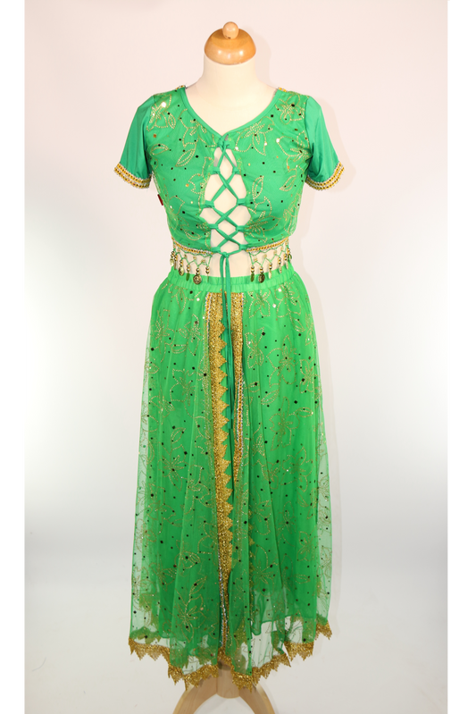 Green Gold Arabian Handmaiden Two Piece