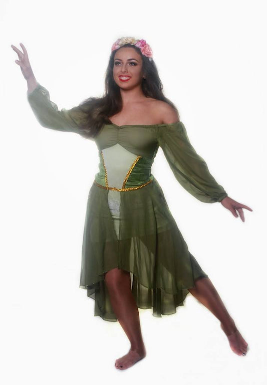 Green Etherial Forest Lyrical Dress
