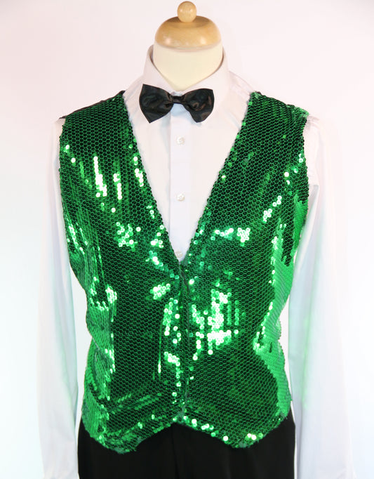 Green Sequin Fishscale Waistcoat