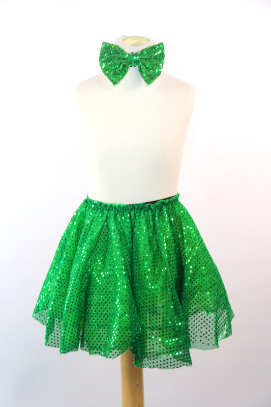 Green Classic Sequin Circle Skirt