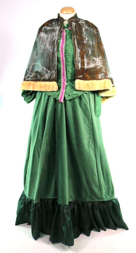 Wine Green Velvet Cape