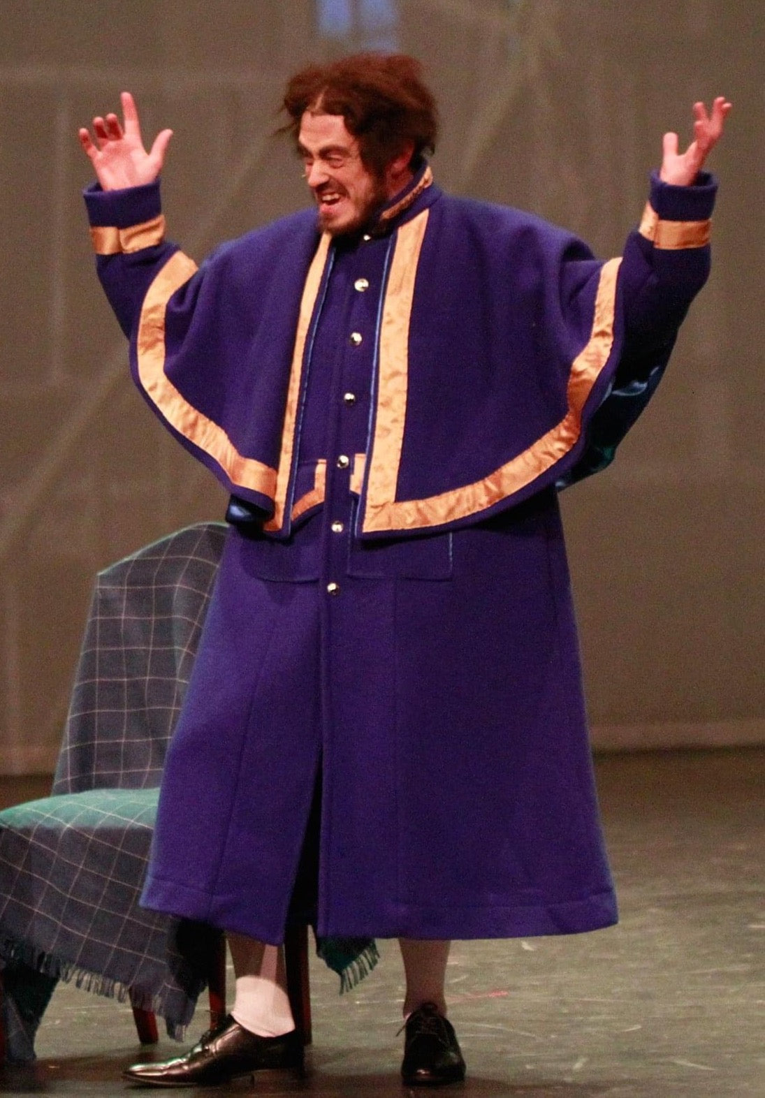 Mr Bumble Blue Wool Coat With Cape