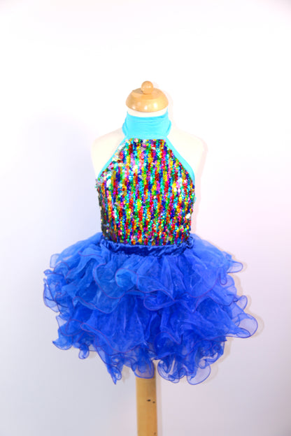 Multi Sequin Junior Halter Tops