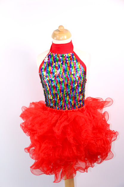 Multi Sequin Junior Halter Tops