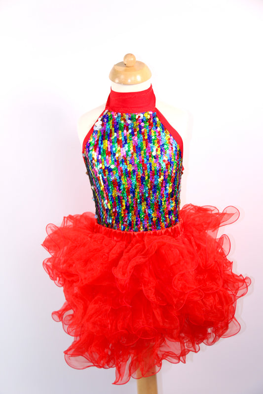 Multi Sequin Junior Halter Tops