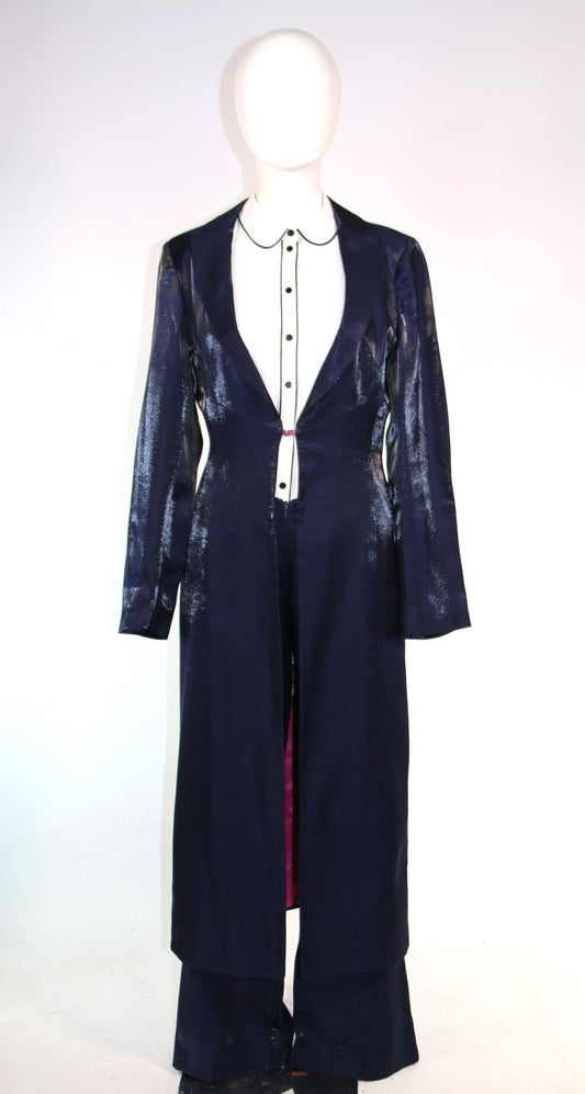 Navy Satin Vogue Two Piece