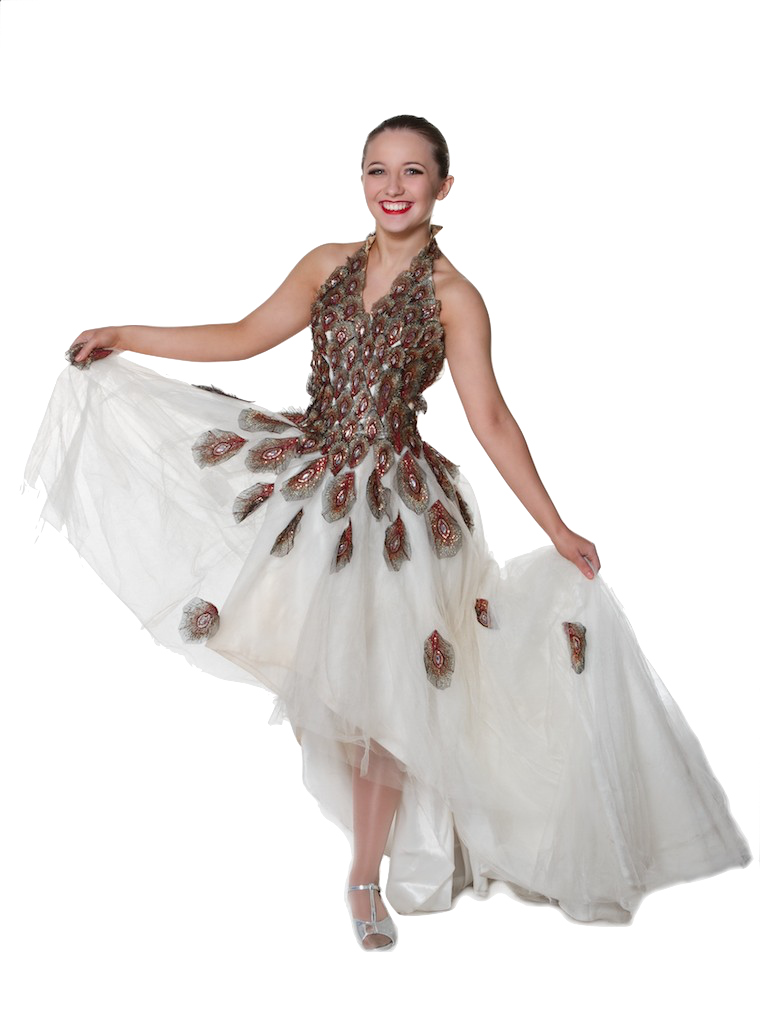 Cream Peacock Ballgown Panto Deluxe
