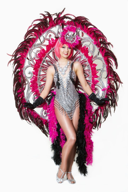 Pink Full Circle Carnival Diamonte Featherbackpack