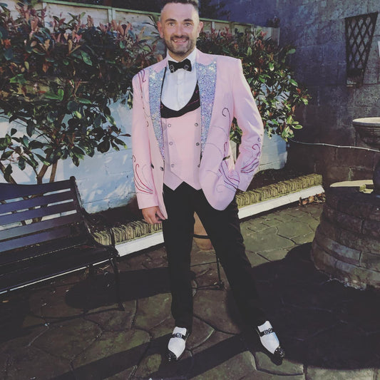 Pink Bling Diamonte Custom Jacket And Waistcoat