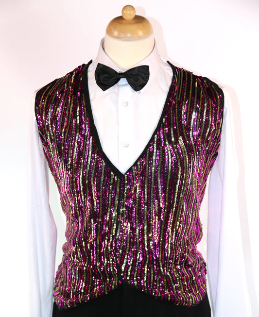 Pink Gold Sequin Waistcoat