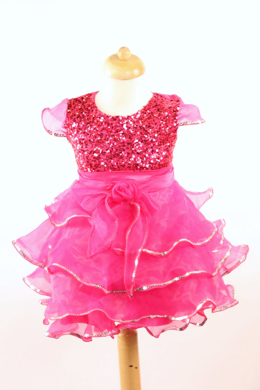 Pink Ruffle Princess Sequin Top