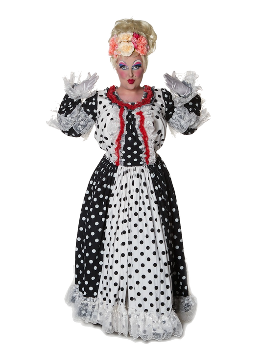 Black White Spotty Dotty Traditional Dame Deluxe
