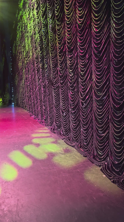 Black Trevira Swag Curtain